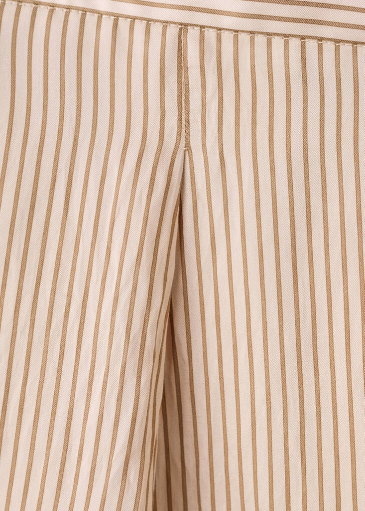 Striped lyocell trousers — Brown