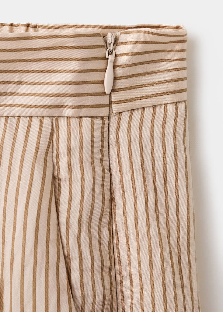 Striped lyocell trousers — Brown