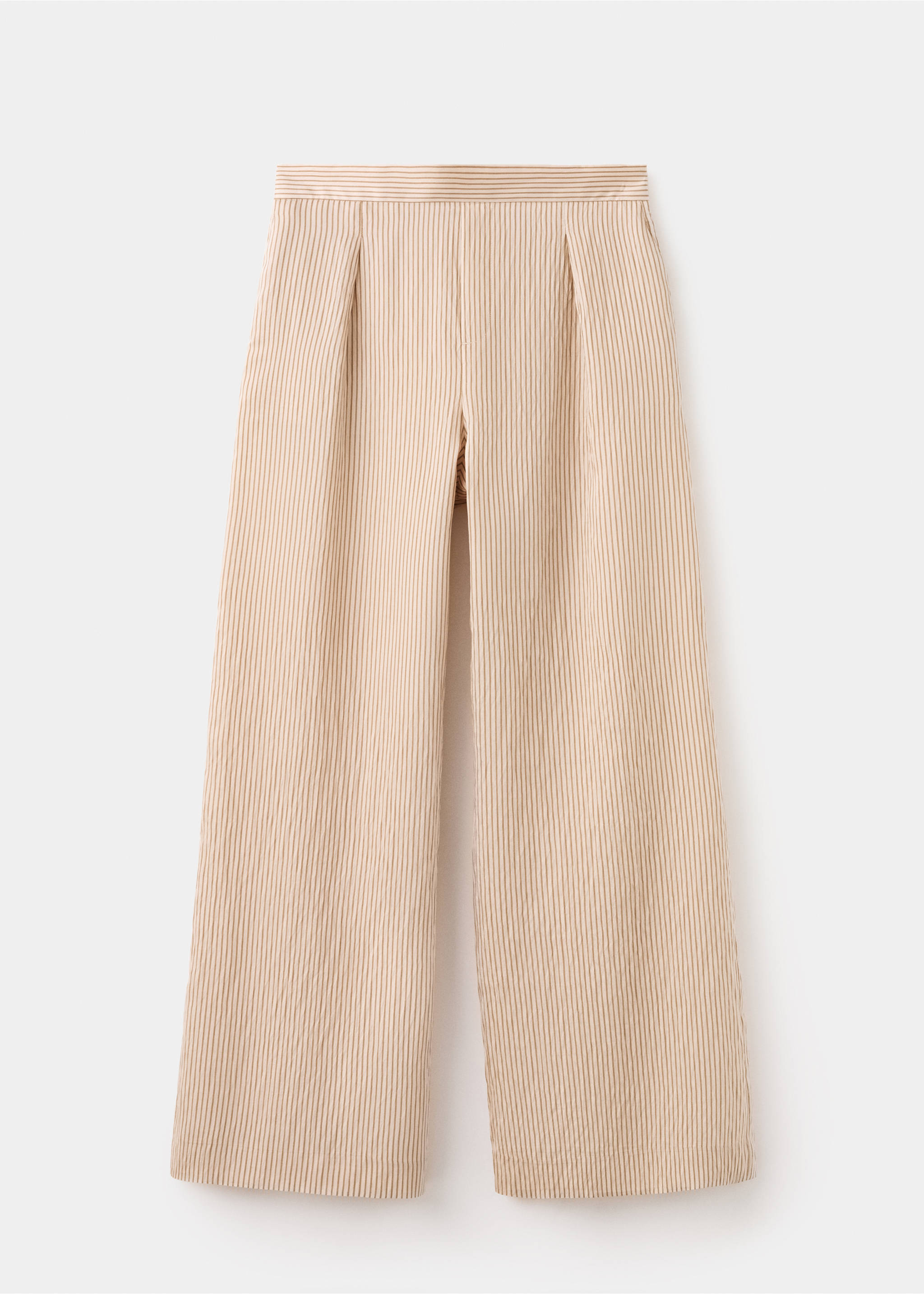 Striped lyocell trousers - Article without model, Brown. Ref: 27067150-00.