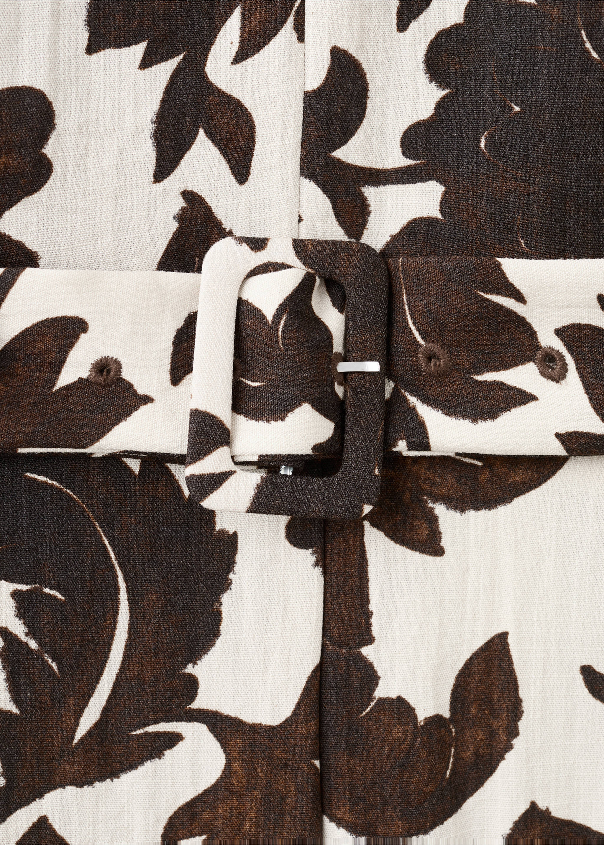 Belted floral-printed jumpsuit - Details of the article 0, Ecru. Ref: 27067152-00.