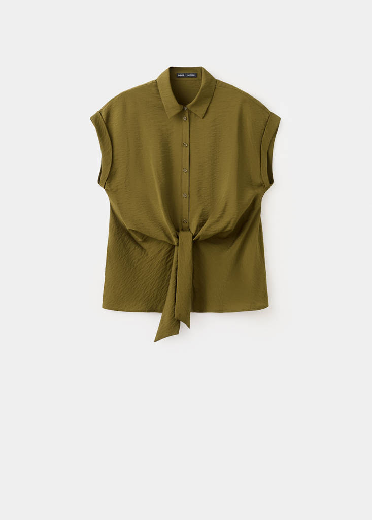 Knot short-sleeve shirt — Green