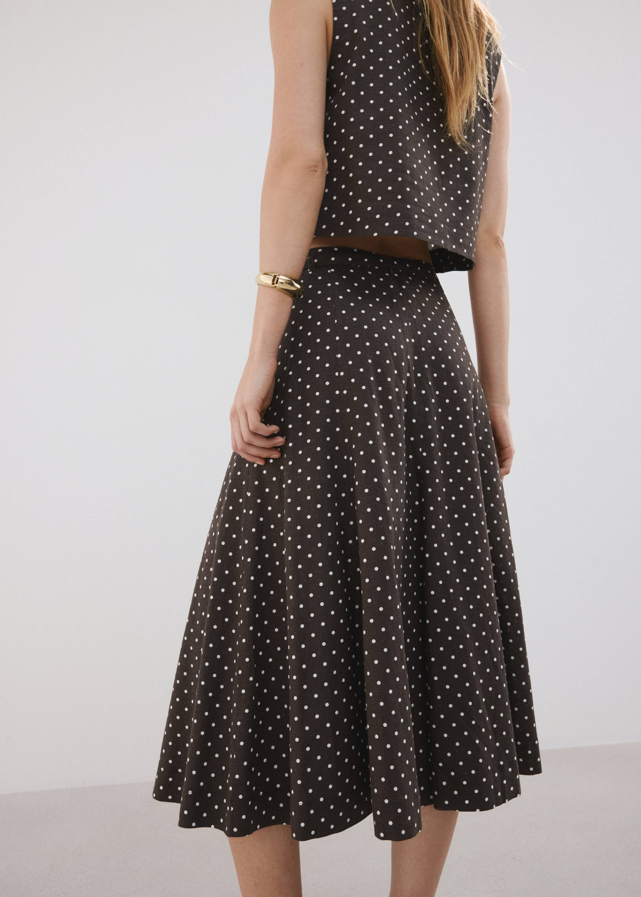 Linen polka dot skirt - Reverse of the article