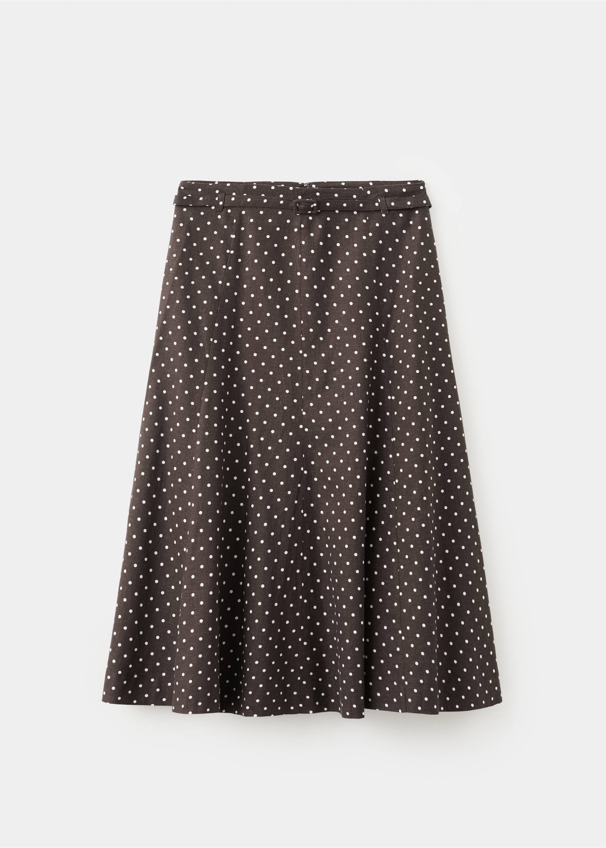 Linen polka dot skirt - Article without model, Black. Ref: 27067154-00.