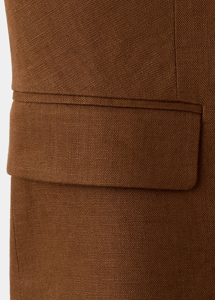 Linen suit waistcoat — Brown