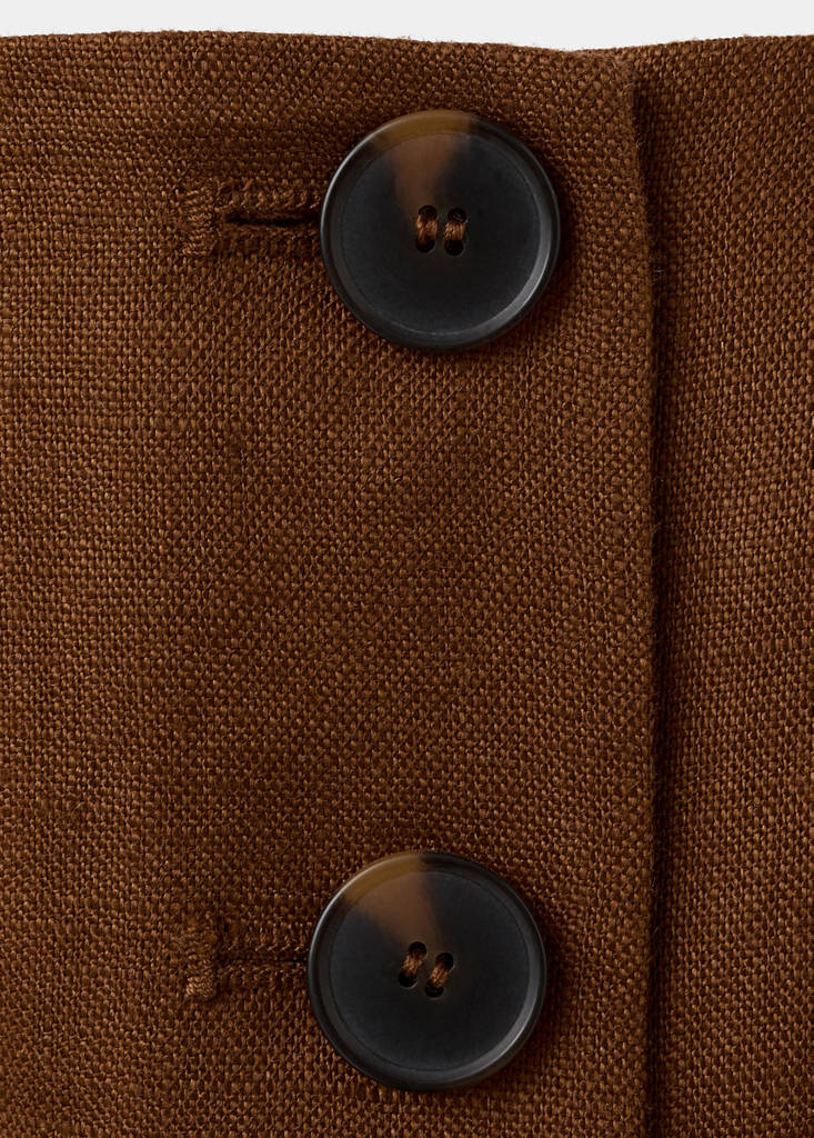 Linen suit waistcoat — Brown