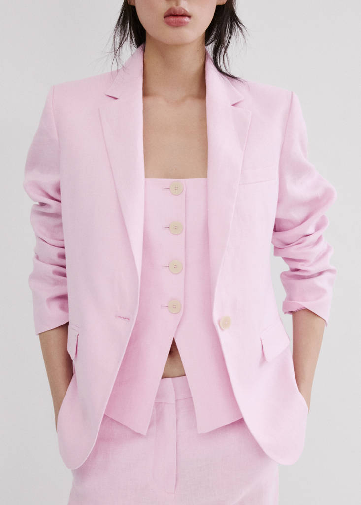 Linen suit waistcoat — Pink