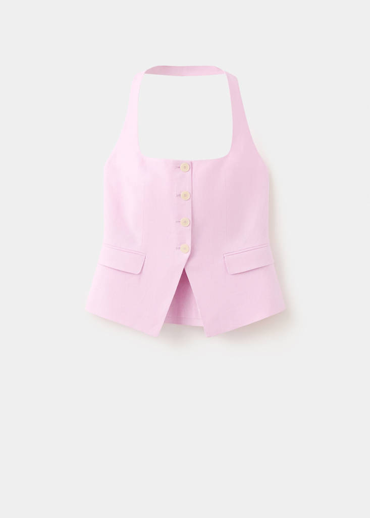 Linen suit waistcoat — Pink