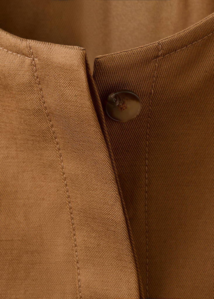 Lyocell jacket with elastics — Brown
