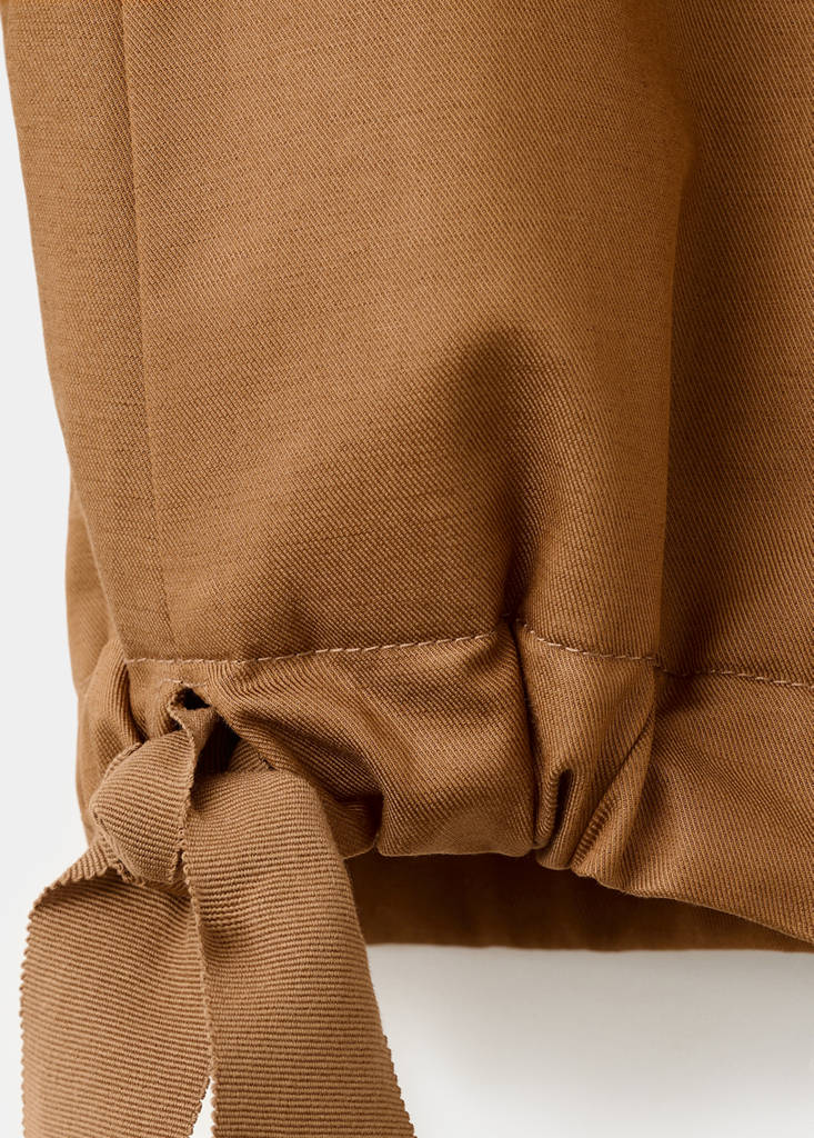 Lyocell jacket with elastics — Brown