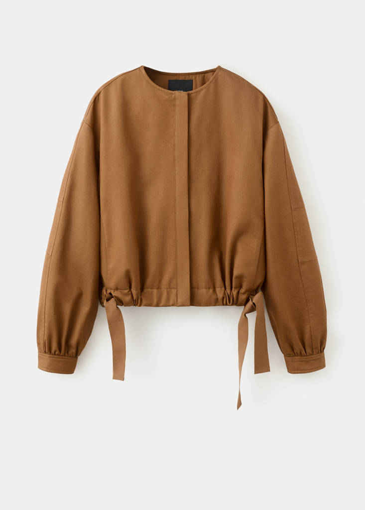 Lyocell jacket with elastics — Brown