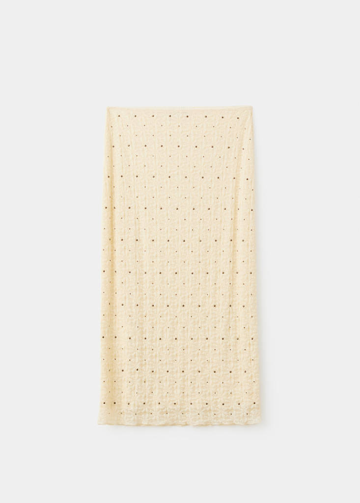 Midi skirt with studs — Ecru