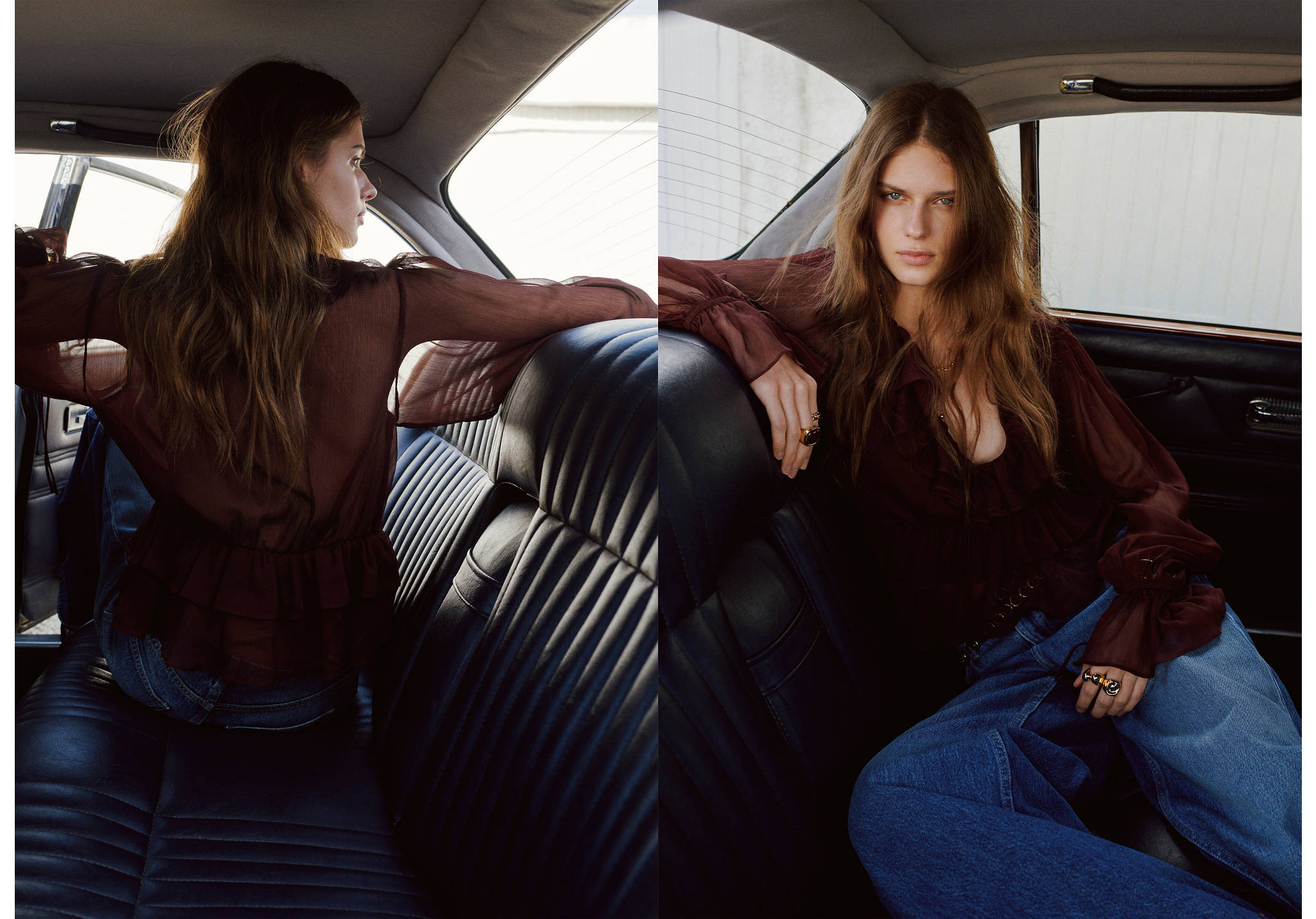 Blusa volantes fluida - Plano panorámico