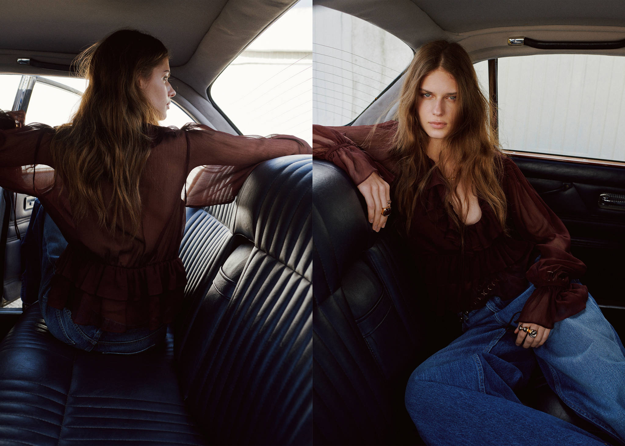 Fluid ruffled blouse - Panoramic plane