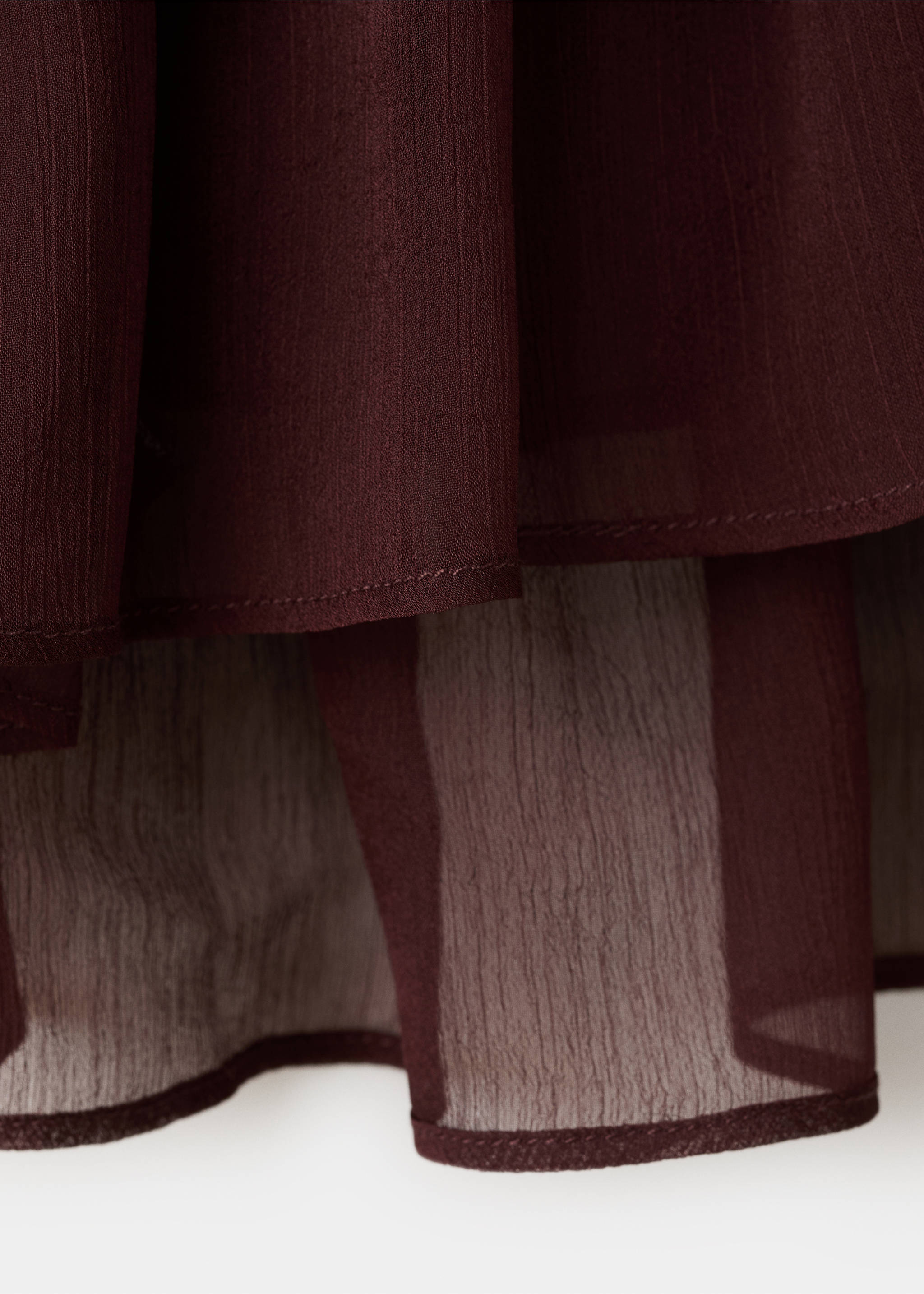 Fluid ruffled blouse - Details of the article 0, Chocolate. Ref: 27067160-00.