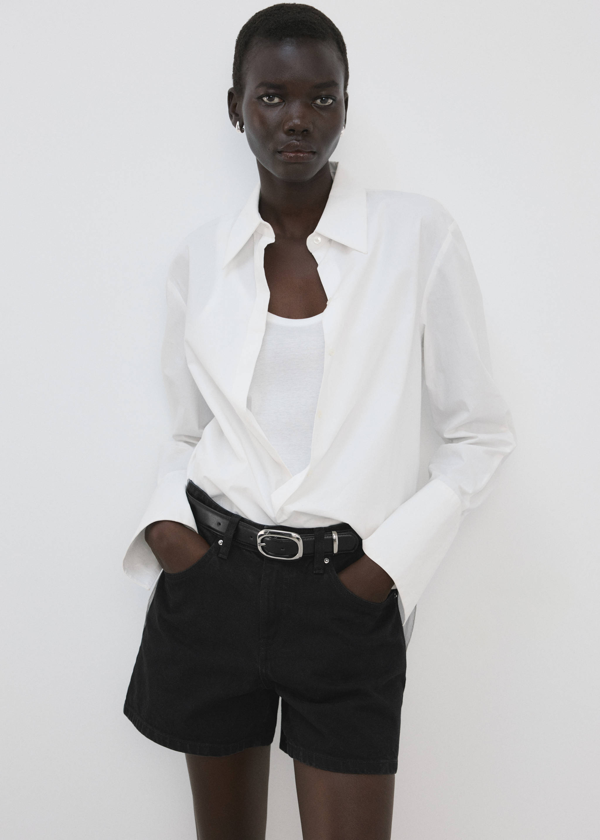 Shorts en denim droits taille moyenne - Détail de l'article 1