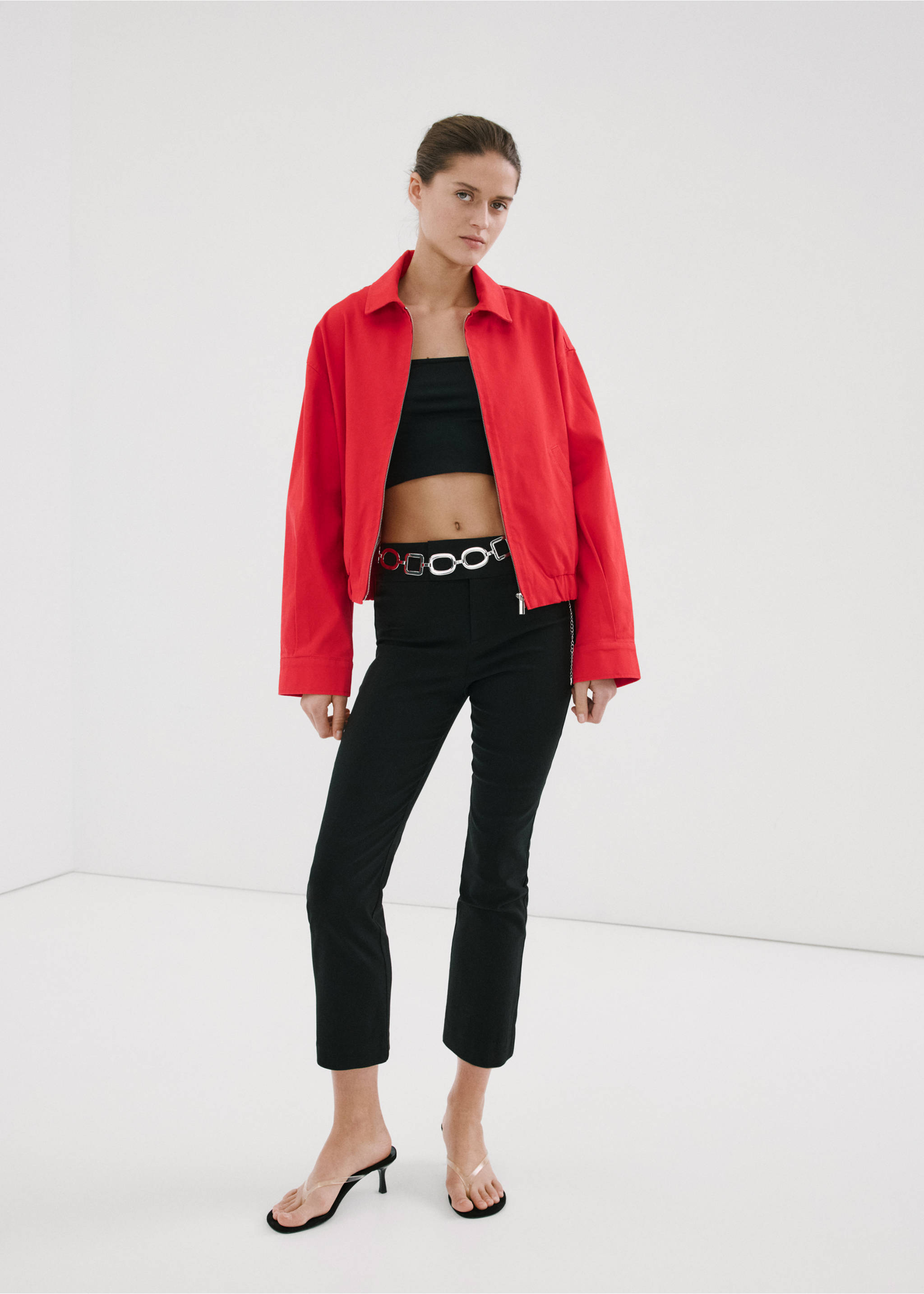 Bomber jacket with shirt collar - General plane, Red. Ref: 27067162-00.