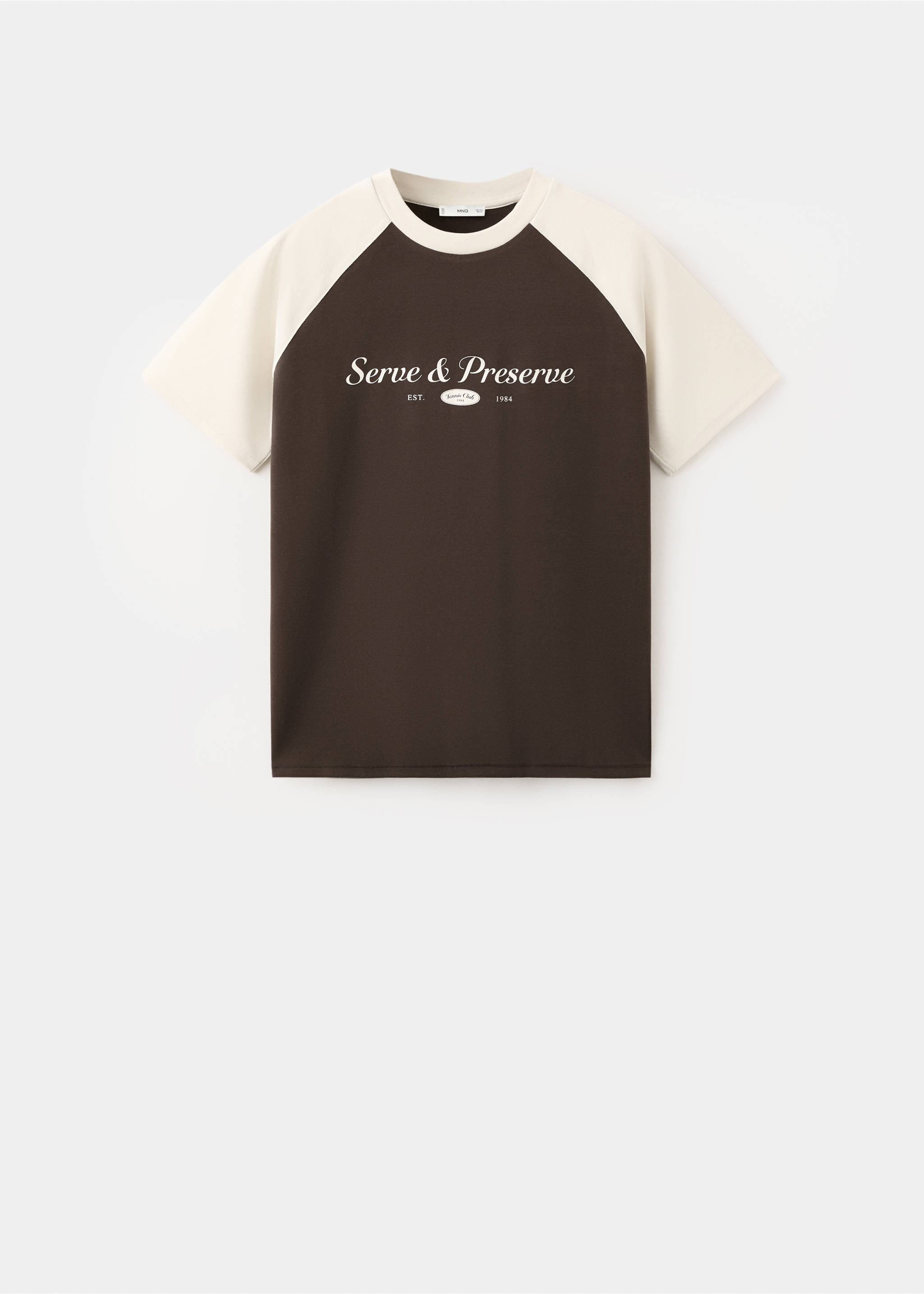 T-shirt bicolore manches courtes - Article sans modèle, Marron. Ref: 27067163-00.