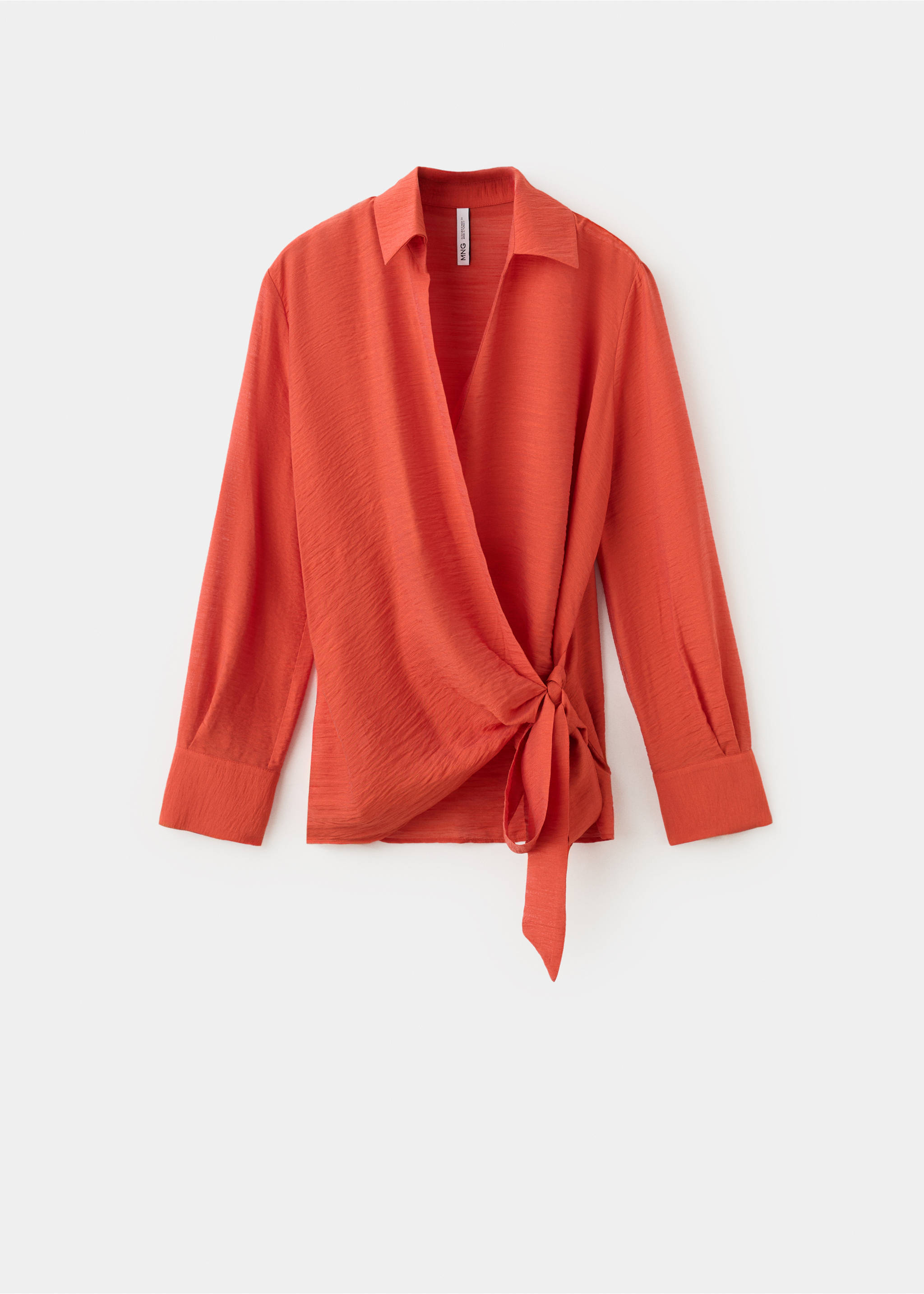 Blouse with tie detail - Article without model, Red. Ref: 27067165-00.