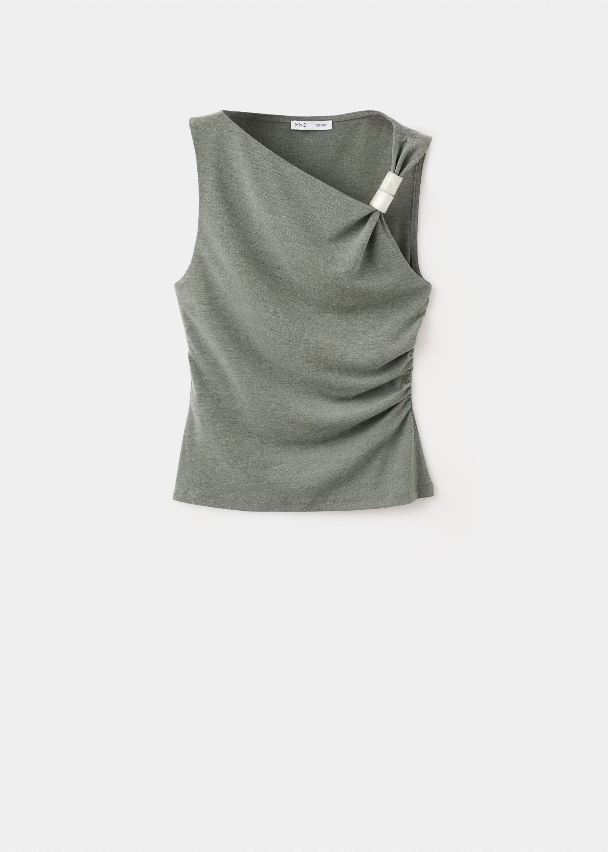 Asymmetric ruched top - Article without model, Green. Ref: 27067166-00.