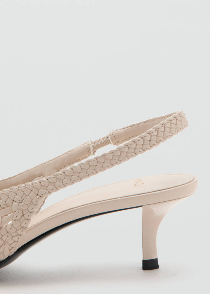 Woven toe cap shoe — Ecru