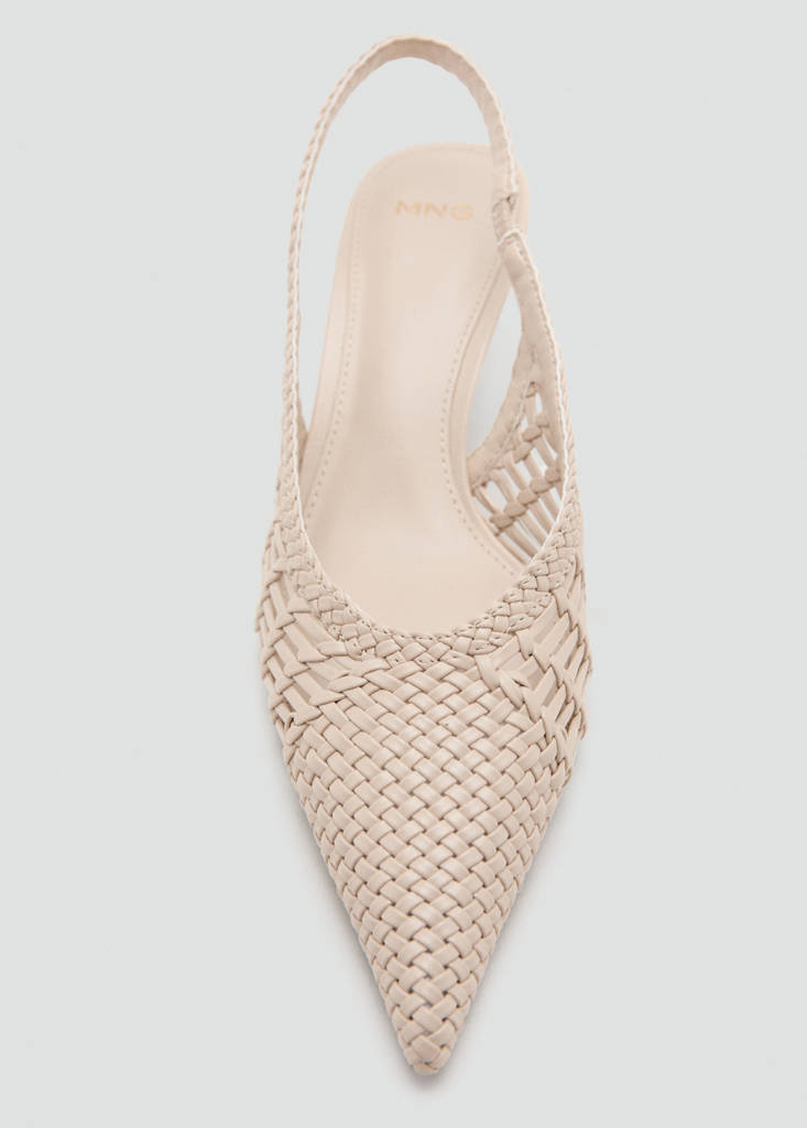 Woven toe cap shoe — Ecru