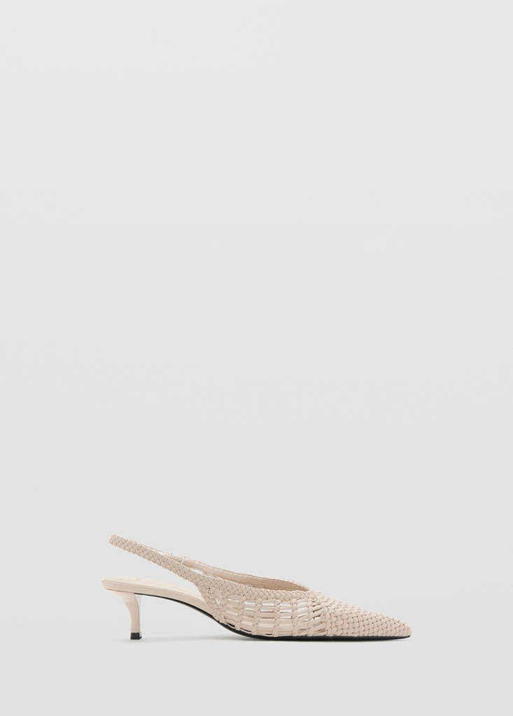 Woven toe cap shoe — Ecru