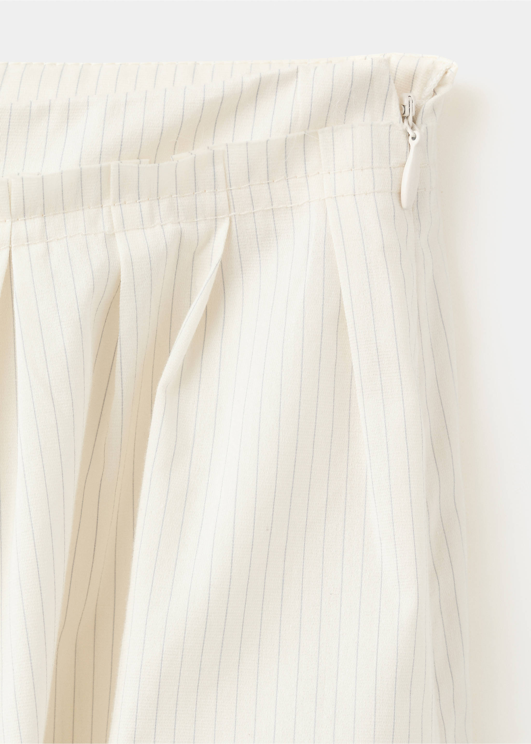 A-line cotton skirt with stripes - Details of the article 8, Ecru. Ref: 27067781-00.