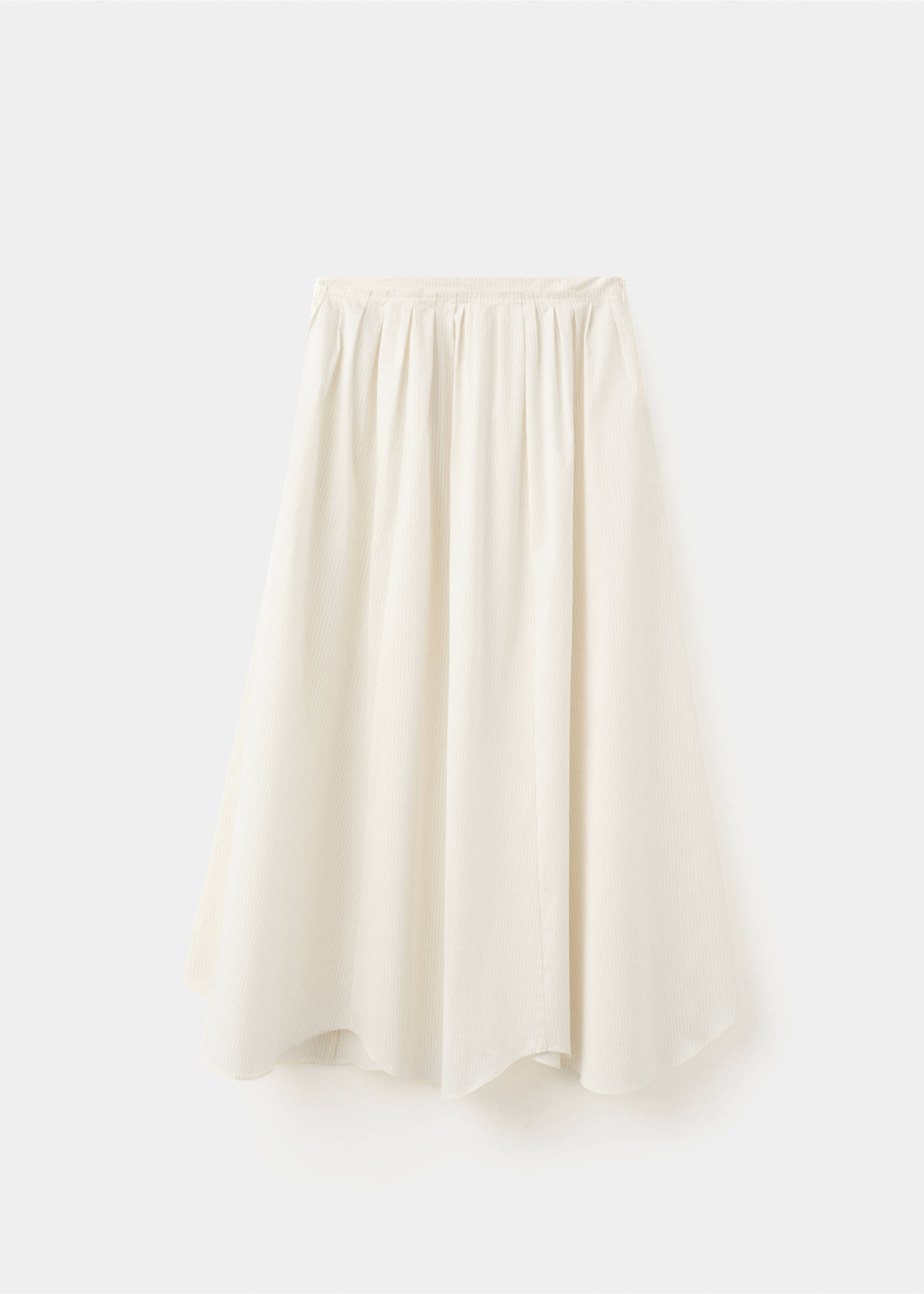 A-line cotton skirt with stripes - Article without model, Ecru. Ref: 27067781-00.