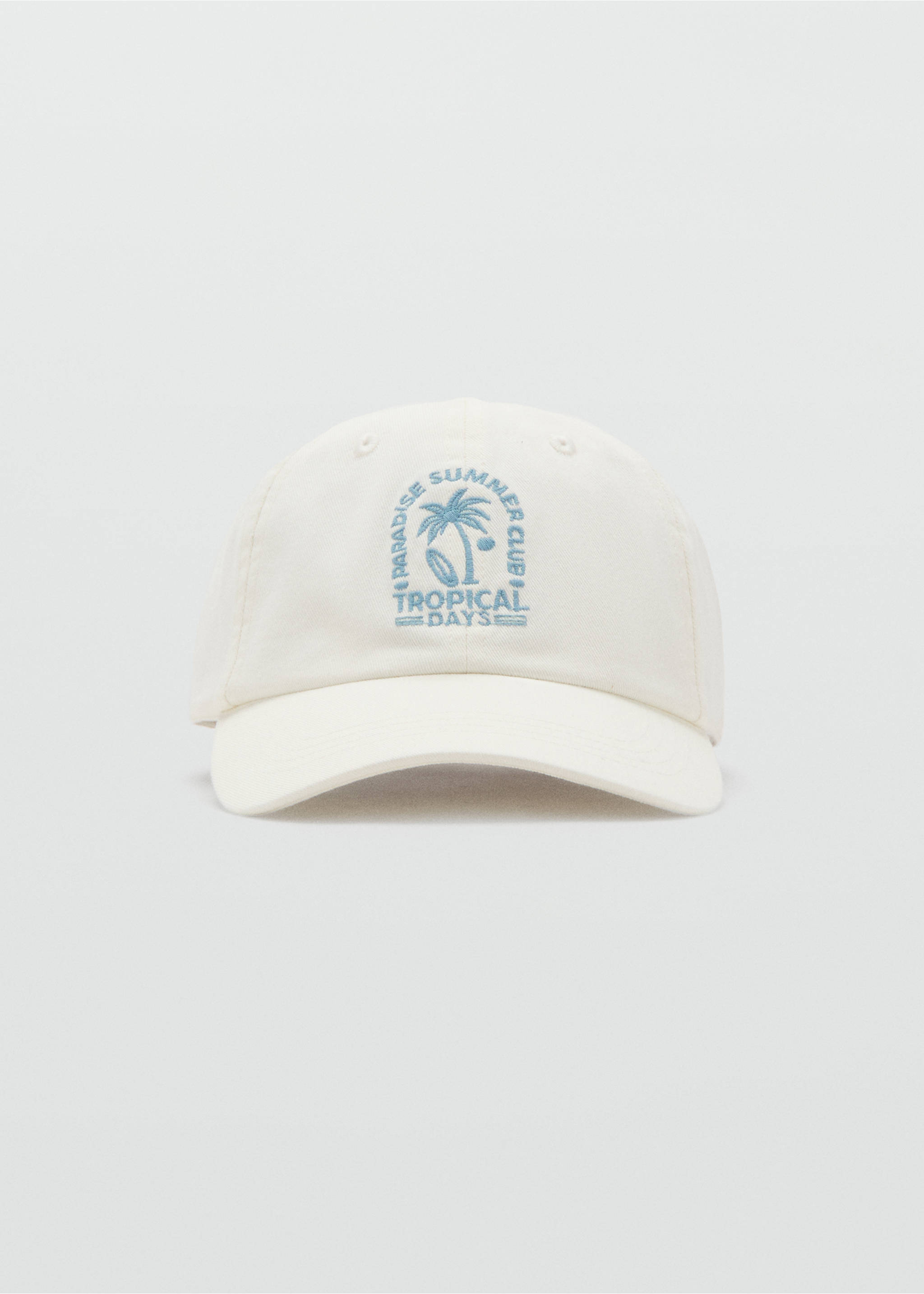 كاب قطني به تطريز - منتج دون نموذج, بيج فاتح. Ref: 27067782-00.