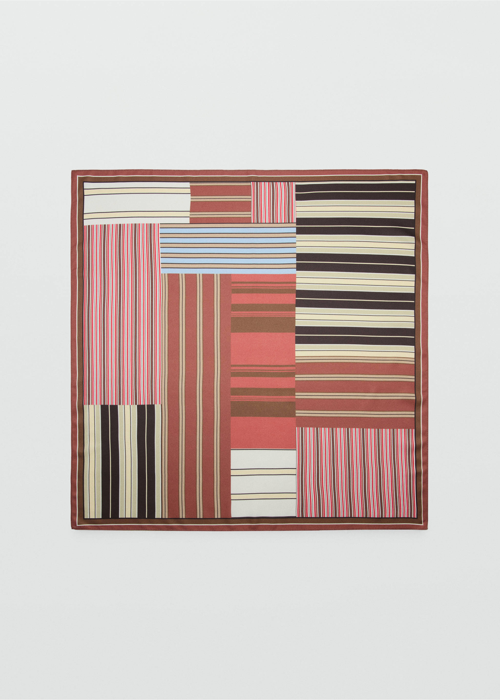 Geometric stripe-print scarf - Article without model, Red. Ref: 27067783-00.