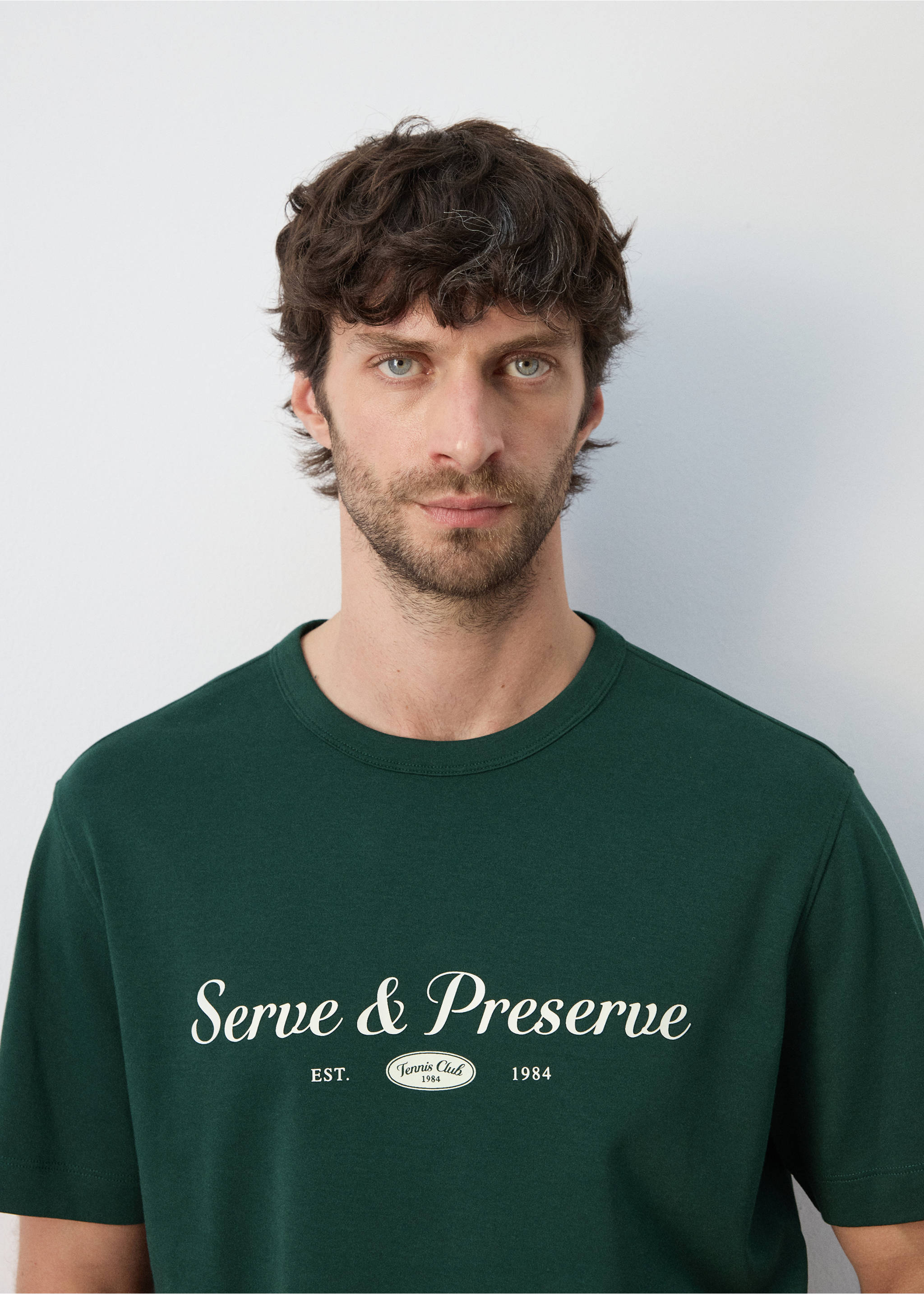 100% cotton printed t-shirt - Details of the article 1, Dark Green. Ref: 27067792-00.