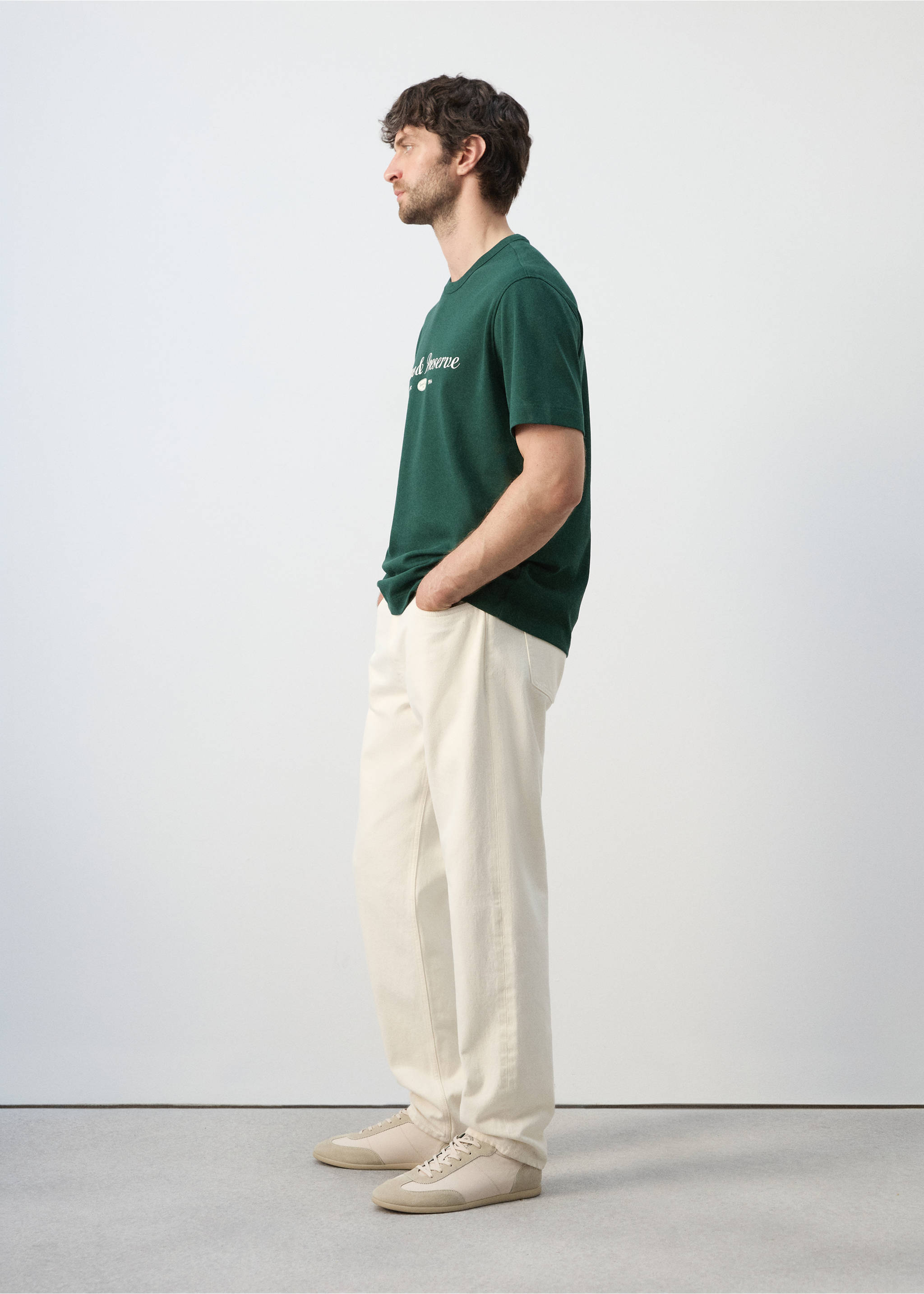 100% cotton printed t-shirt - Details of the article 2, Dark Green. Ref: 27067792-00.