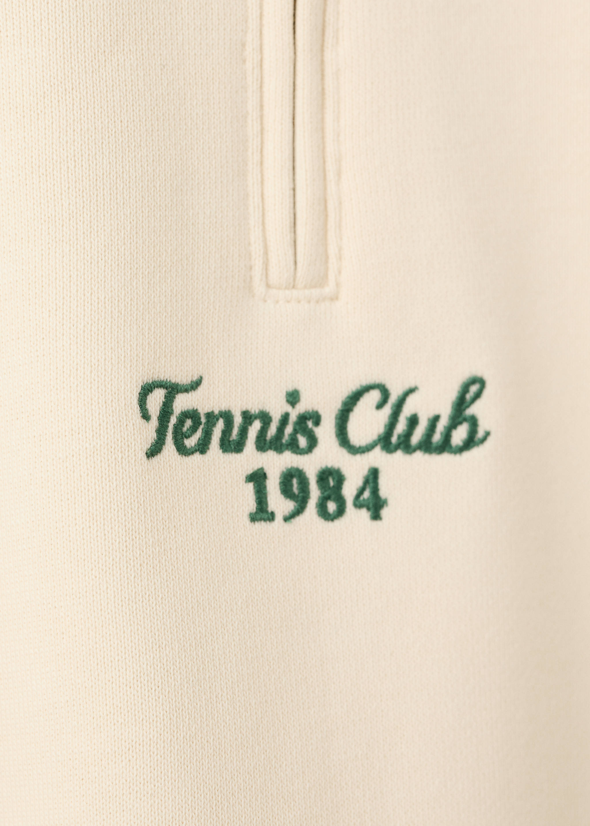 Cotton sweatshirt with zip neck and embroidered detailing - Details of the article 8