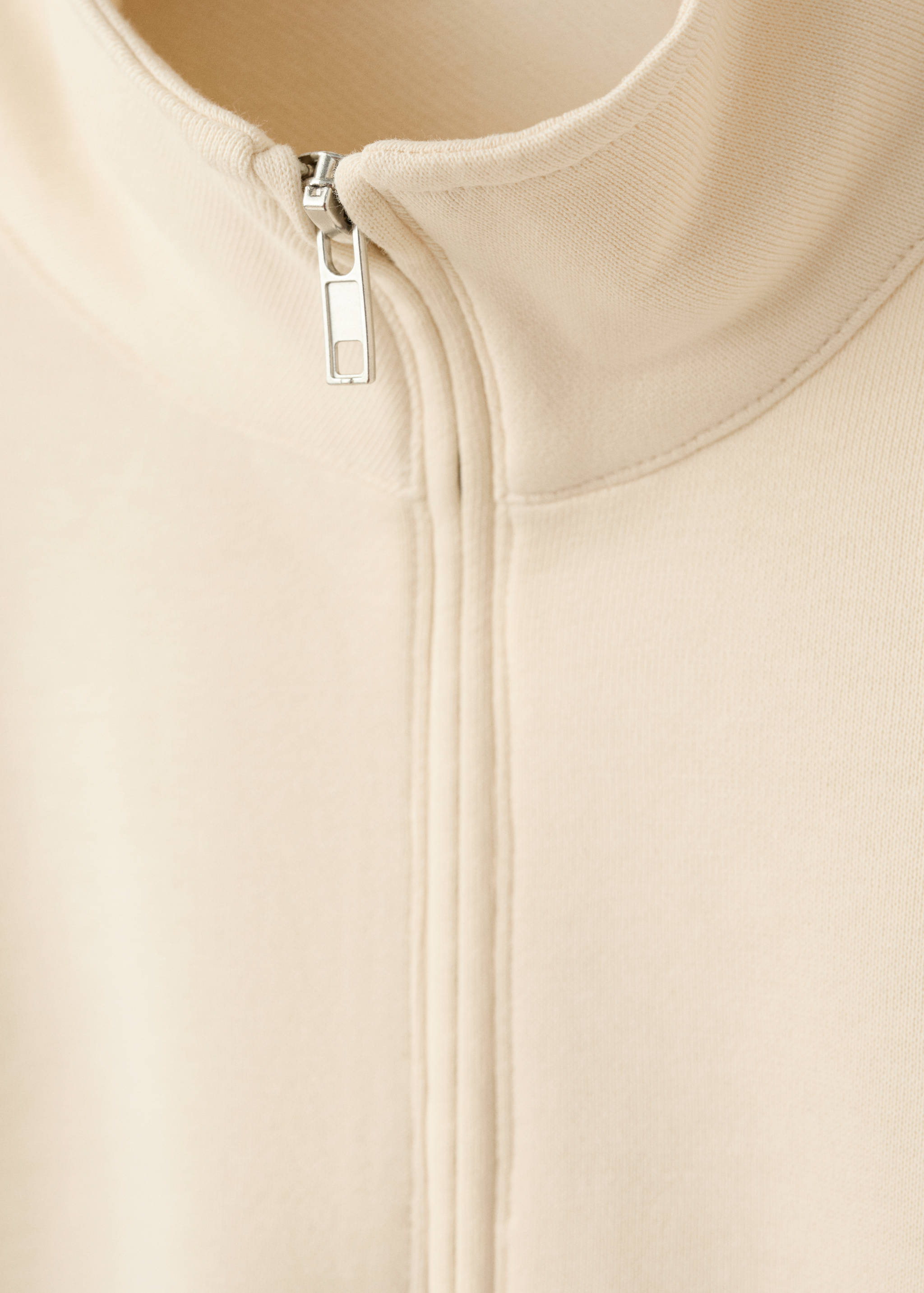 Cotton sweatshirt with zip neck and embroidered detailing - Details of the article 0