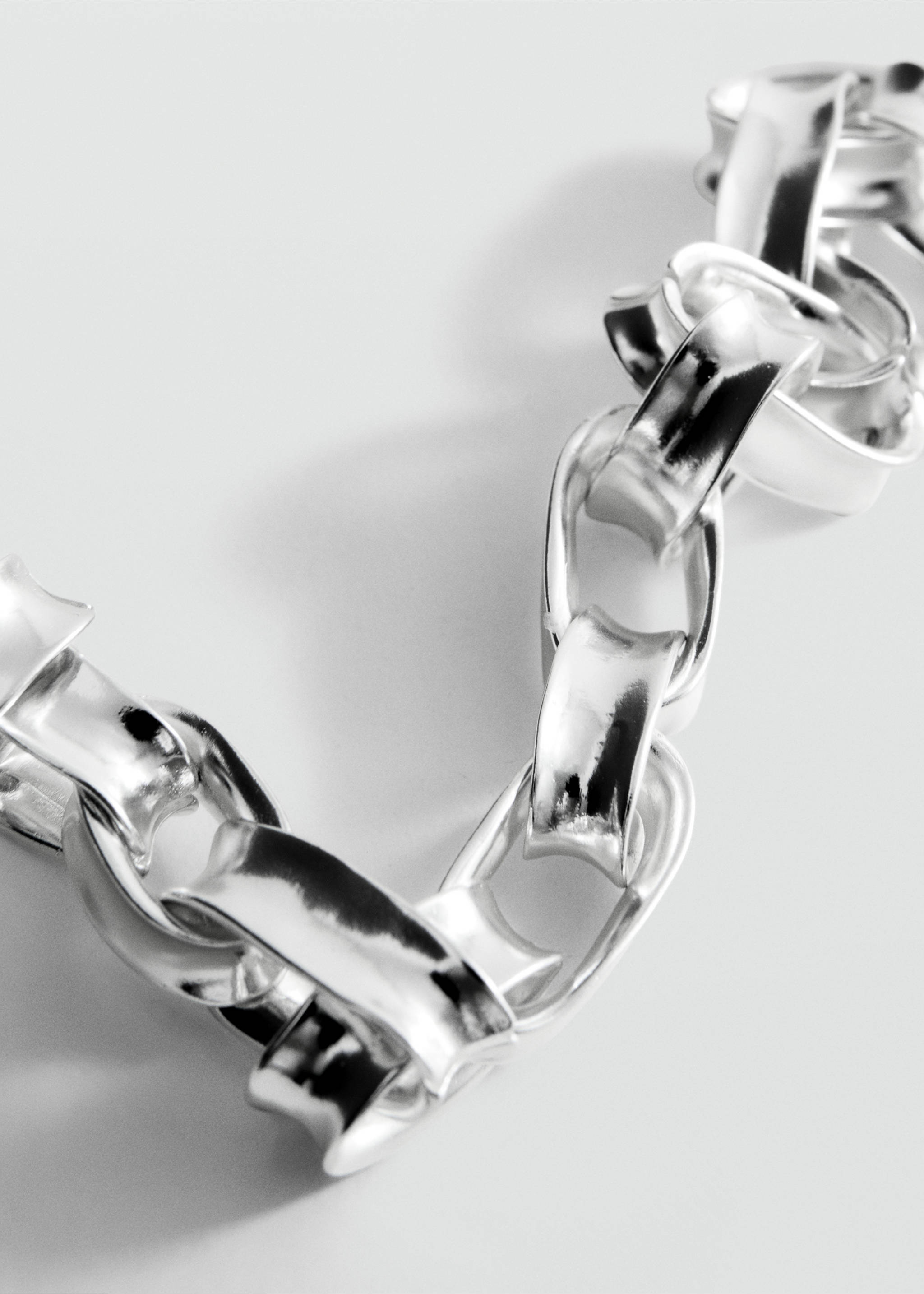 Link chain necklace - Medium plane, Silver. Ref: 27067797-00.