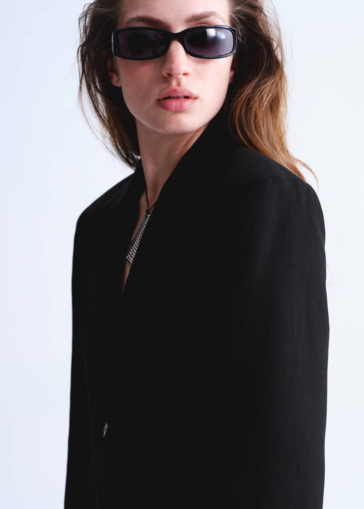 Fitted suit blazer — Black