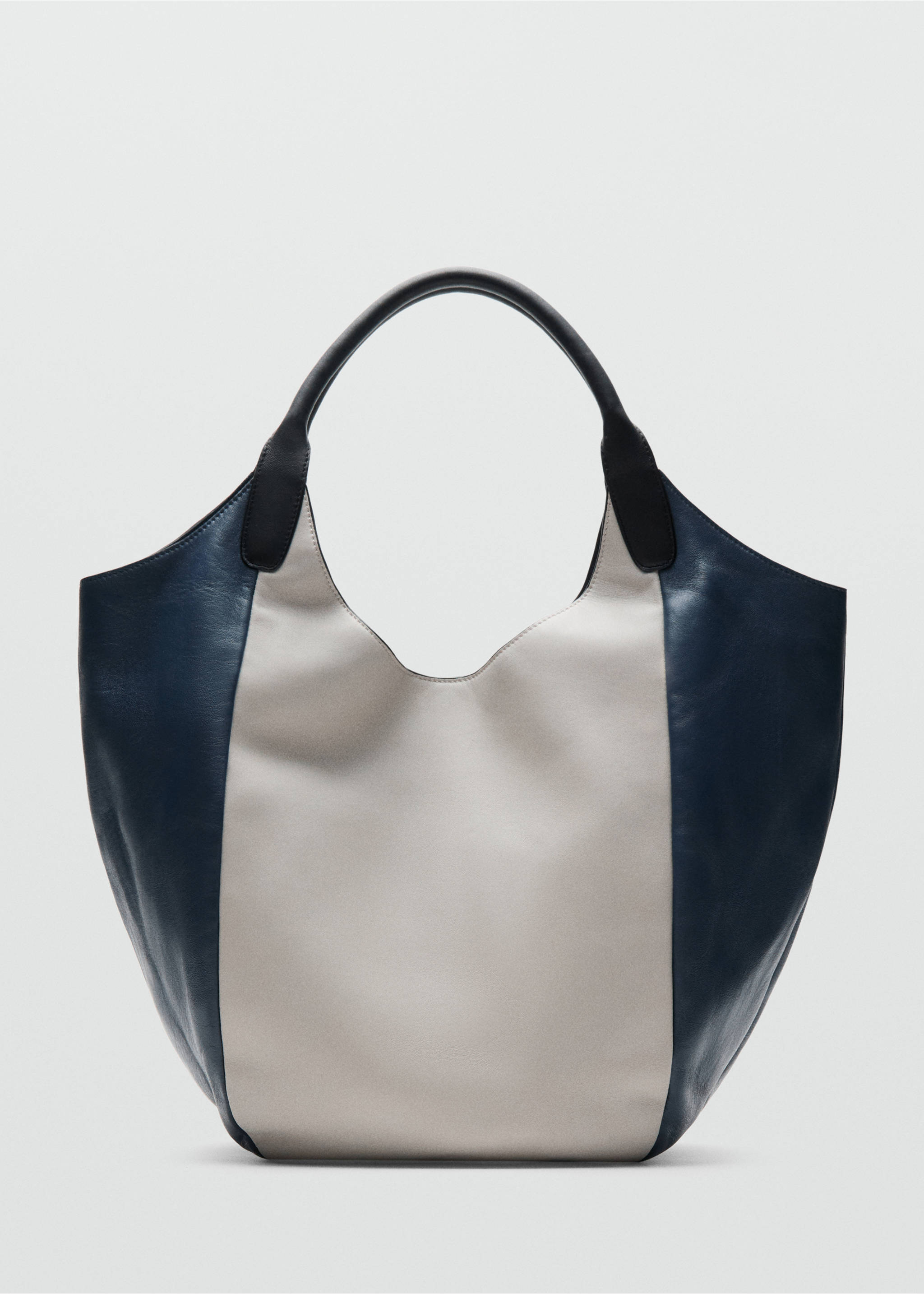 Sac en cuir porté épaule bicolore - Article sans modèle, Noir. Ref: 27067800-00.