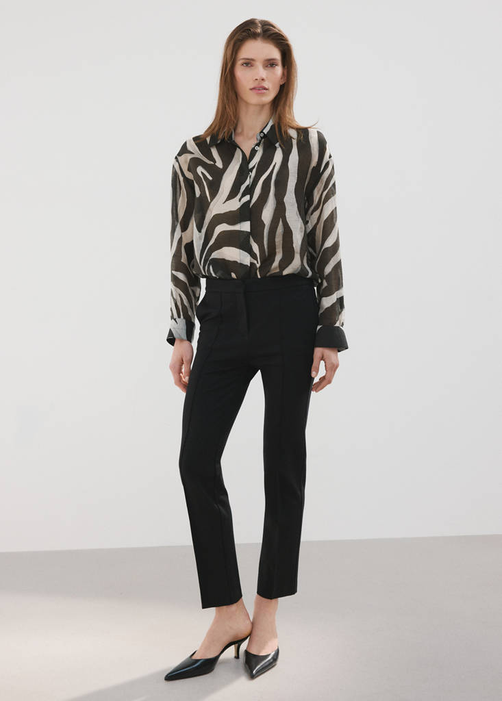 Lyocell printed shirt — Black