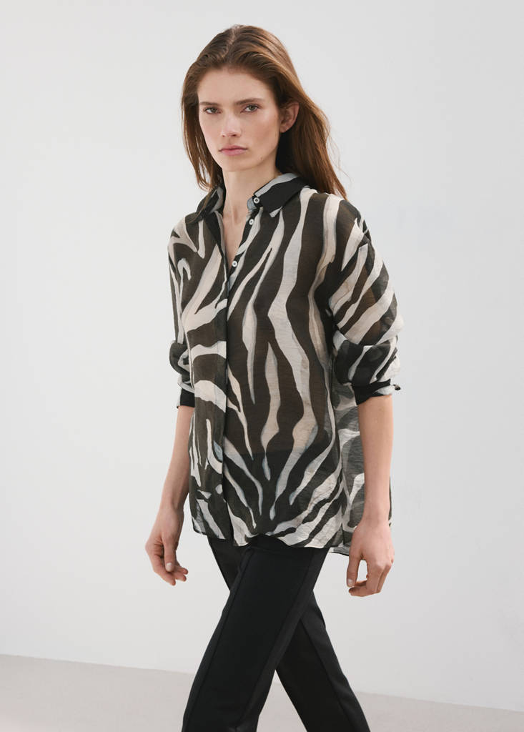 Lyocell printed shirt — Black