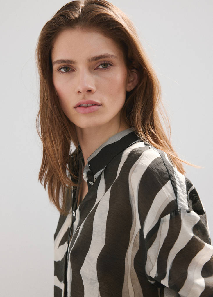 Lyocell printed shirt — Black