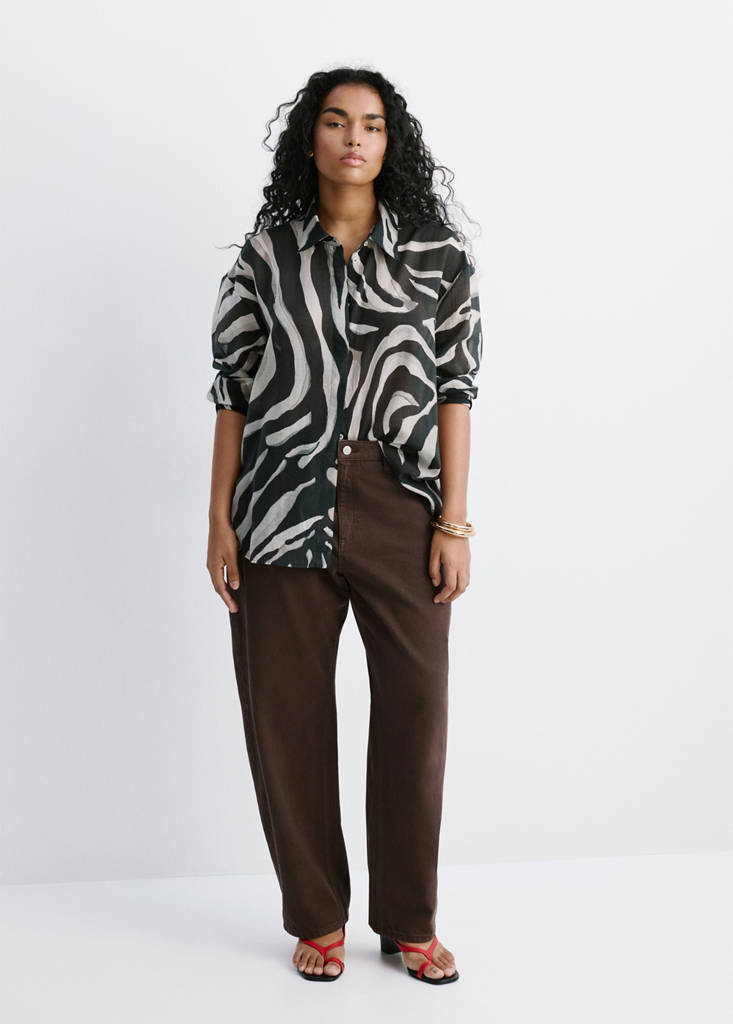 Lyocell printed shirt — Black
