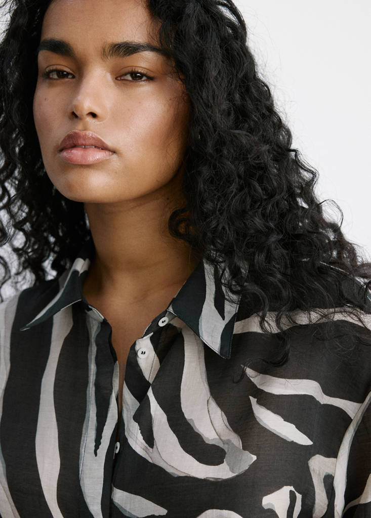 Lyocell printed shirt — Black