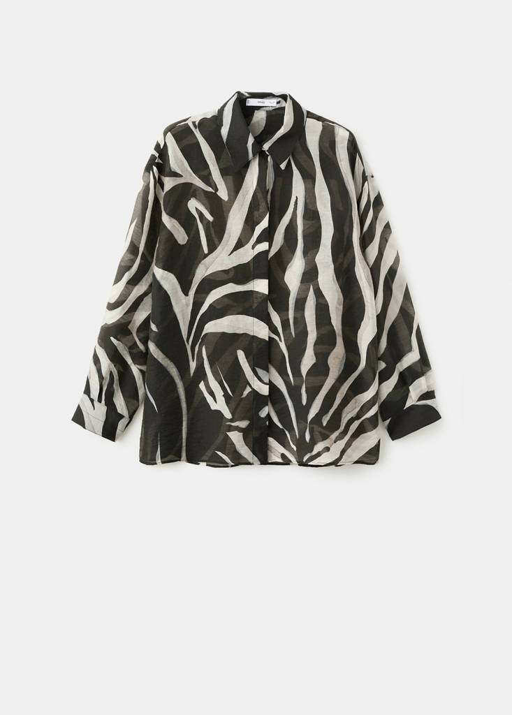 Lyocell printed shirt — Black
