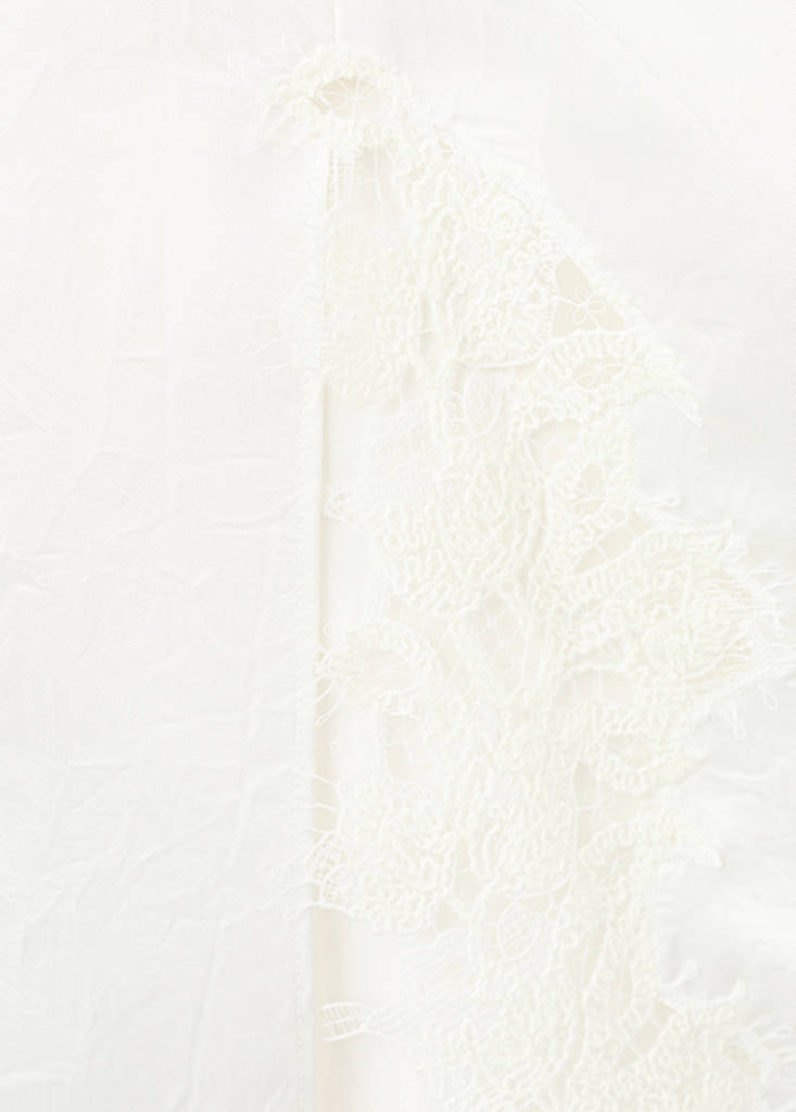 Satin lace skirt — White