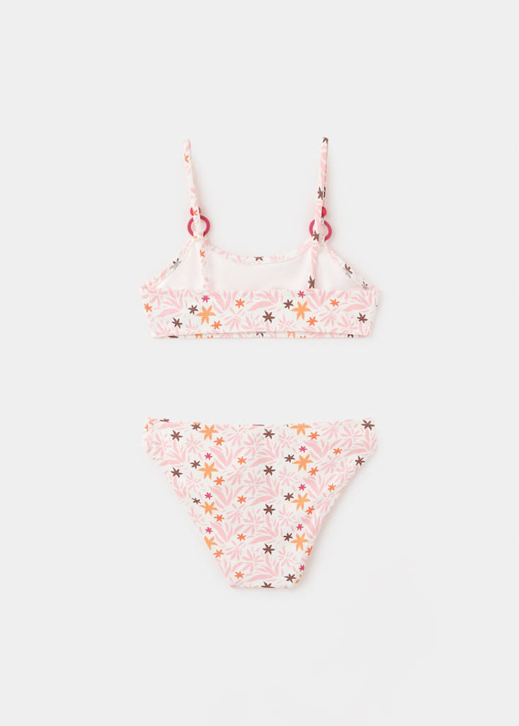 Floral print bikini — White
