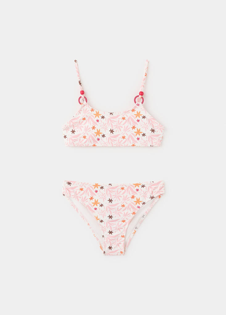 Floral print bikini — White
