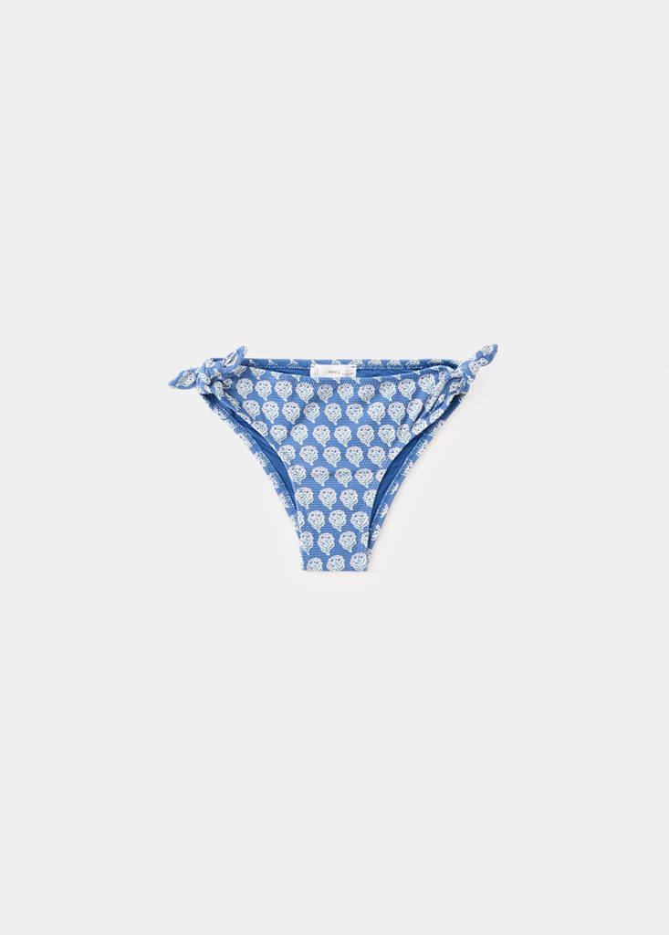 Floral-print bikini bottoms — Navy
