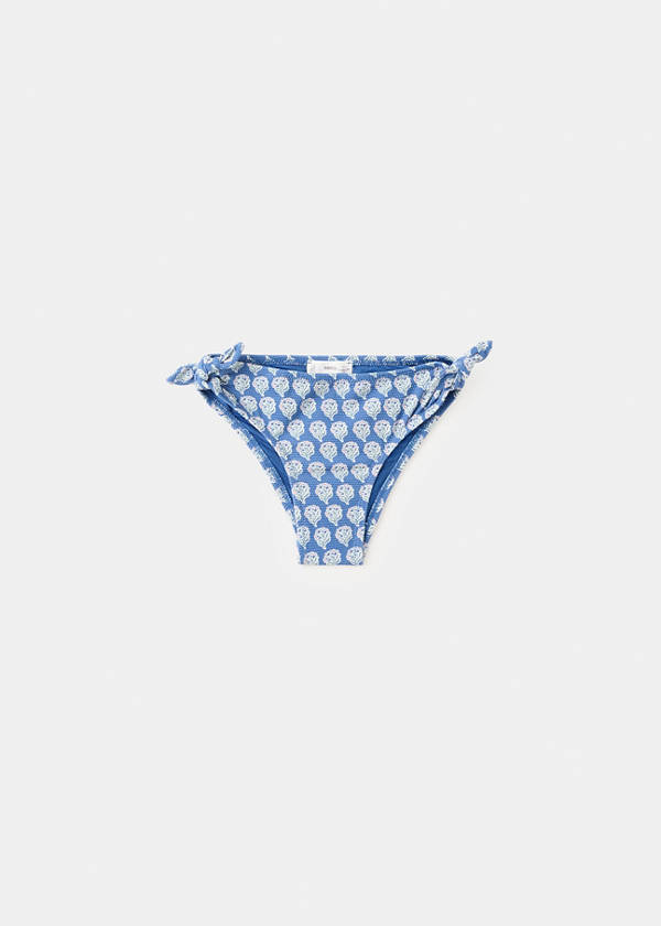 Floral-print bikini bottoms — Navy