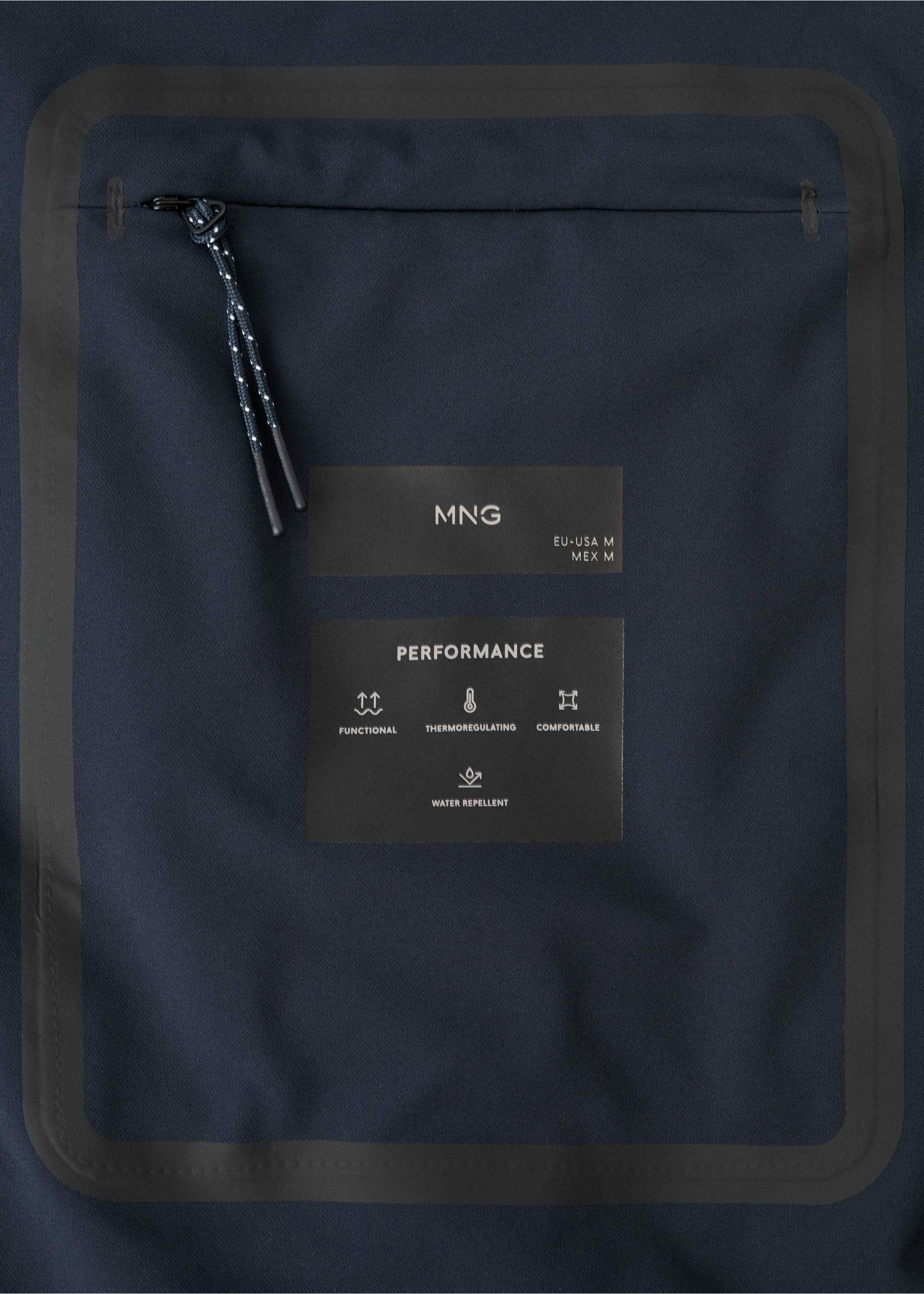Water-repellent jacket with pockets - Details of the article 0, Navy. Ref: 27067894-00.