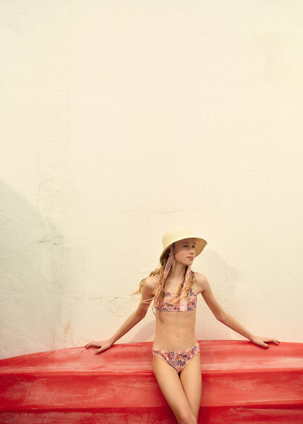 Floral print bikini — Orange